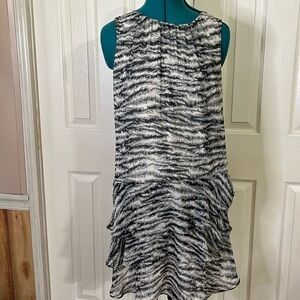 Express Sleeveless Tie Waist Tiered Ruffle Dress (193)